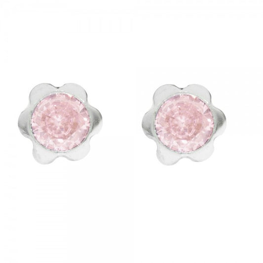 pendientes flor niña plata de ley