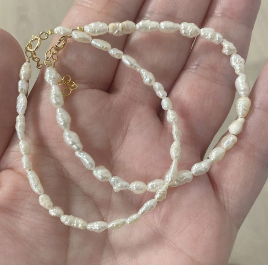 Pulsera Perlas Keshi Plata de Ley