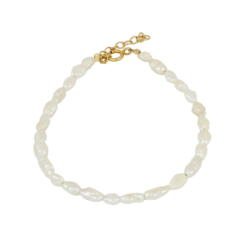 Pulsera Perlas Keshi Plata de Ley