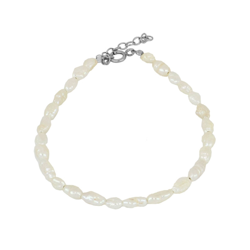 Pulsera Perlas Keshi Plata de Ley