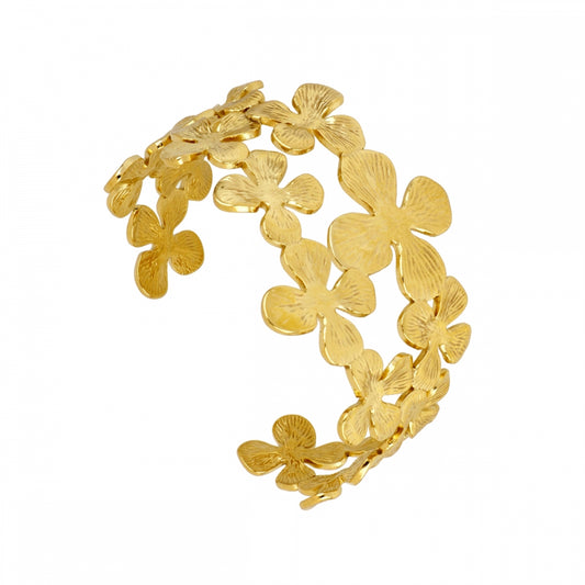 Pulsera Brazalete Flores Acero Inoxidable